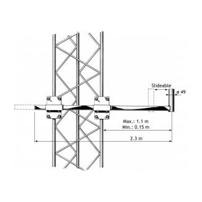 Procom SMC 2300/30-65 Side-Mounting Clamp for Base Antennas